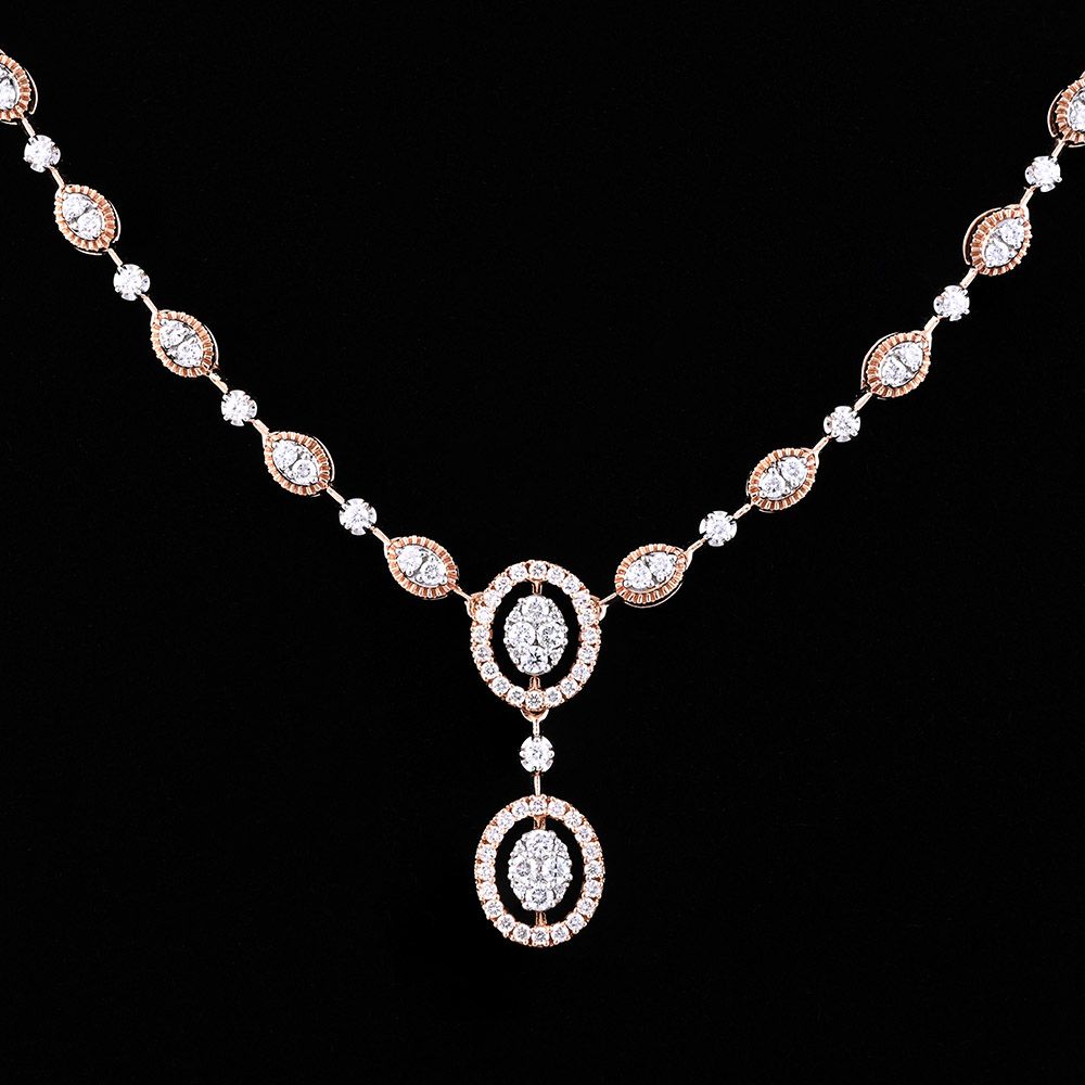 Timeless Grace Rose Gold Necklace Set-All Jewellery-ONS25A09-D400X0B