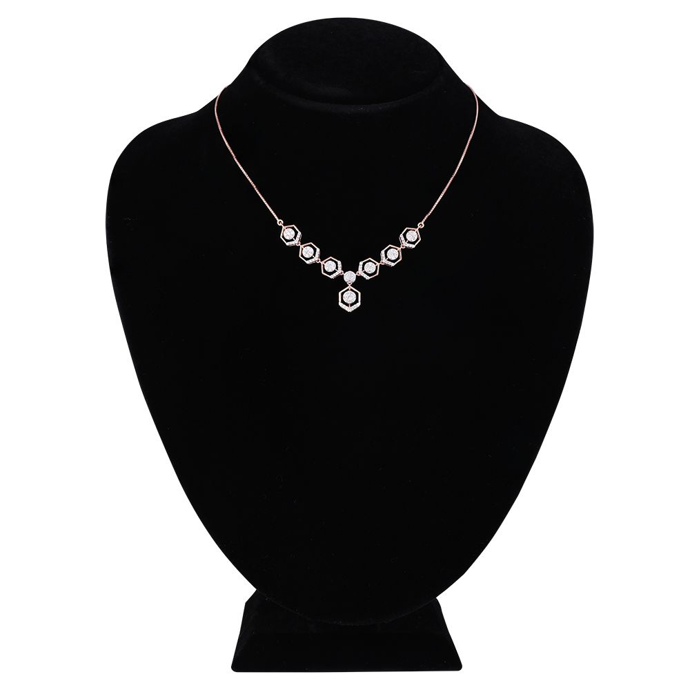 Diamond Radiant Hexagon Necklace Set-All Jewellery-ONS25A14-D400X0B