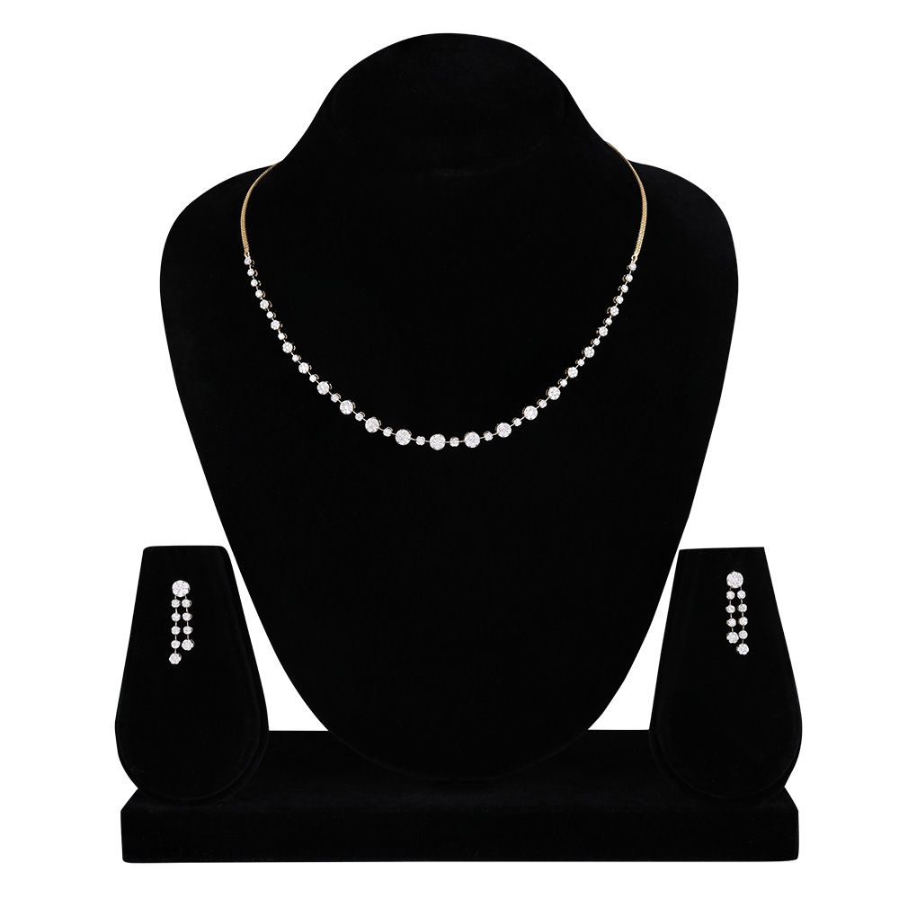 Shimmering Diamond Necklace Set-Diamond-ONS25A15-D400R0B