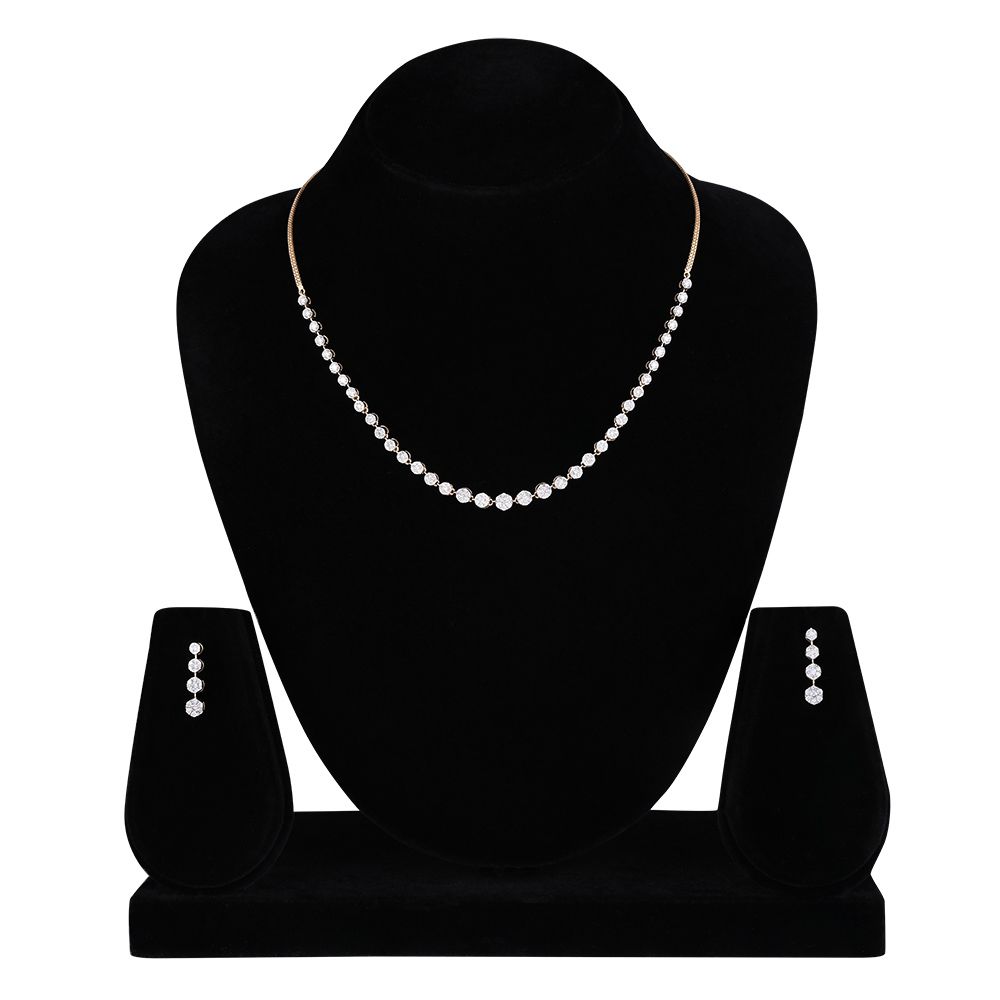 Glimmering Diamond Necklace Set-Diamond-ONS25A16-D400R0B