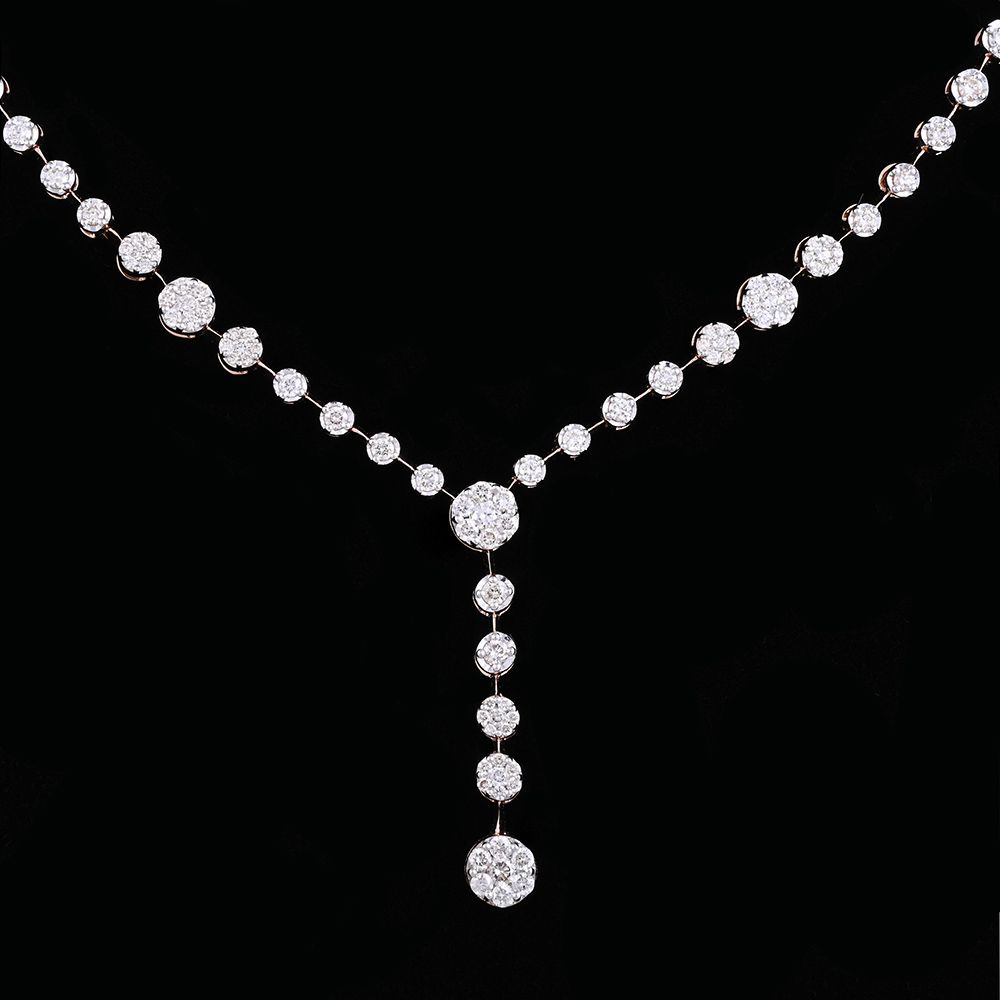 Classic Brilliance Diamond Necklace-Necklaces-OSN25A17-D400X1B