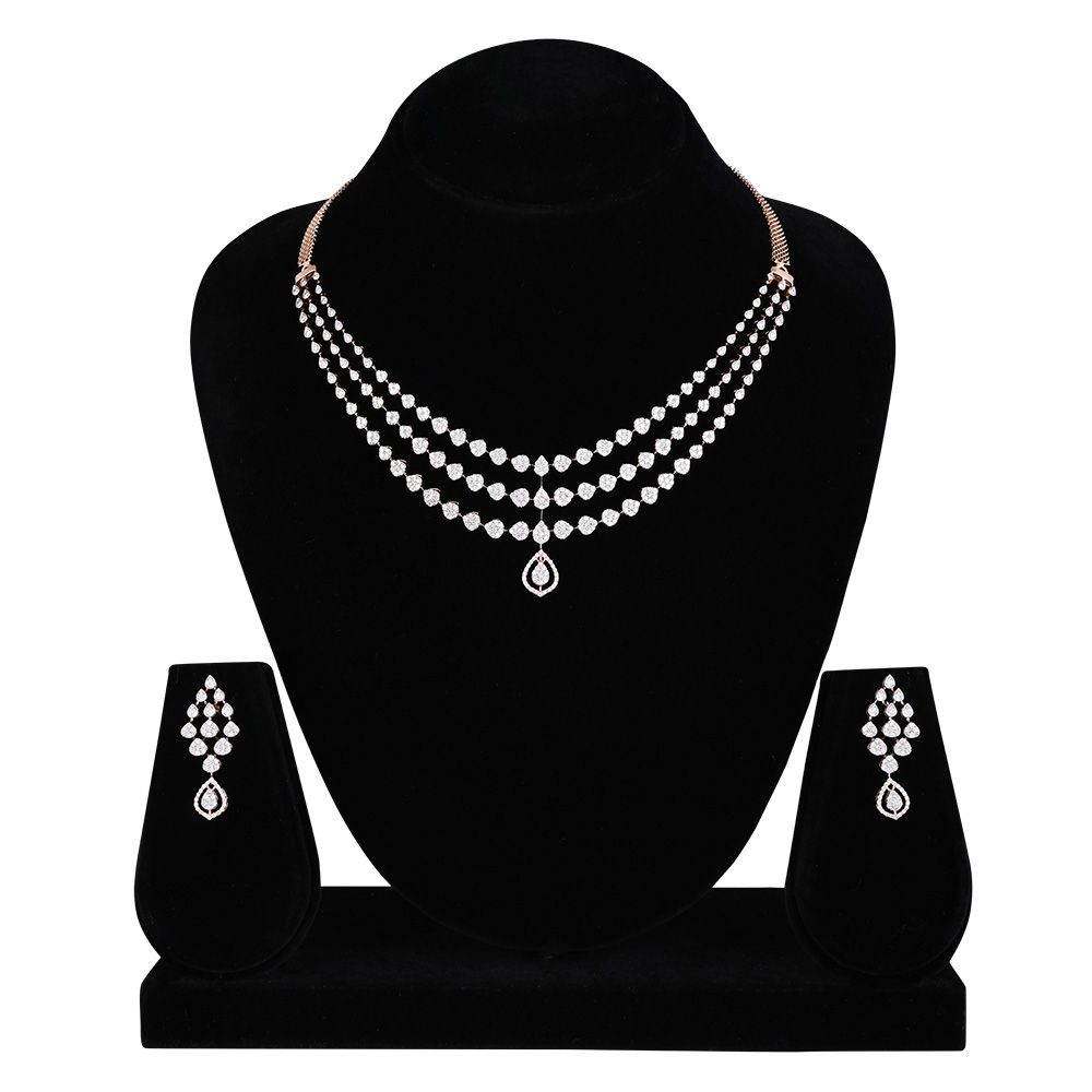 Royal Maharani Diamond Necklace Set-All Jewellery-ONS25A22-D400X0B