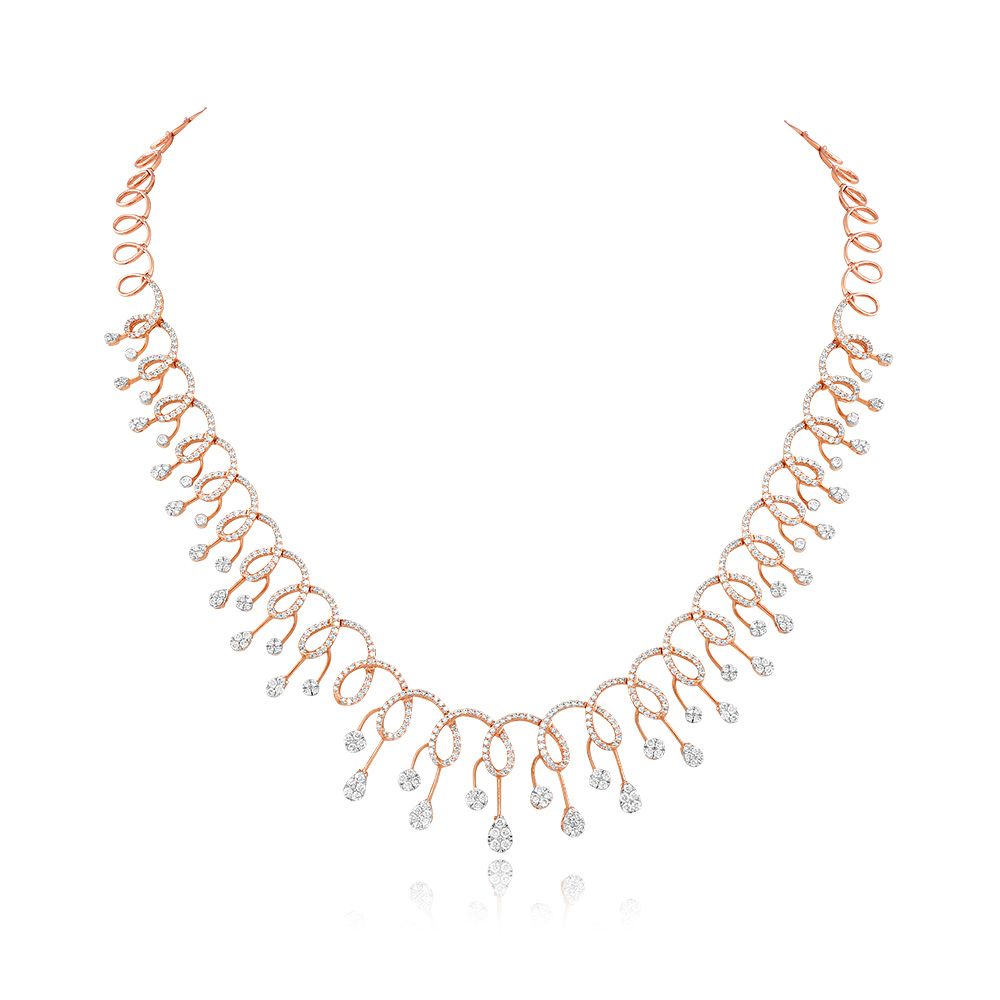 Luminant Drops Diamond Necklace Set-All Jewellery-ONS25A25-D400X0B