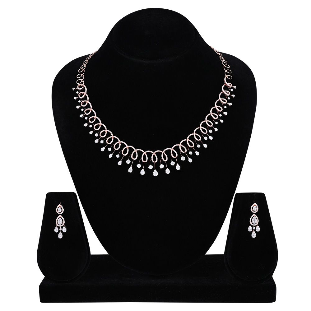 Luminant Drops Diamond Necklace Set-All Jewellery-ONS25A25-D400X0B
