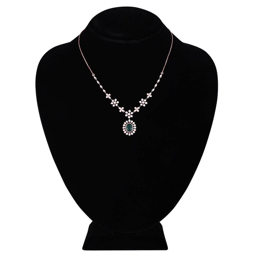 Buy Maharani Green Stone Diamond Necklace Set ONS25A29-DE27X0B