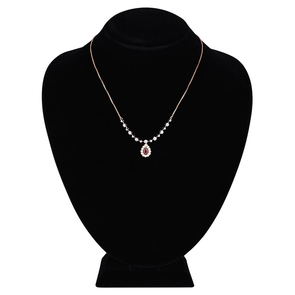 Royal Red Diamond Necklace Set-All Jewellery-ONS25A32-DE10X0B