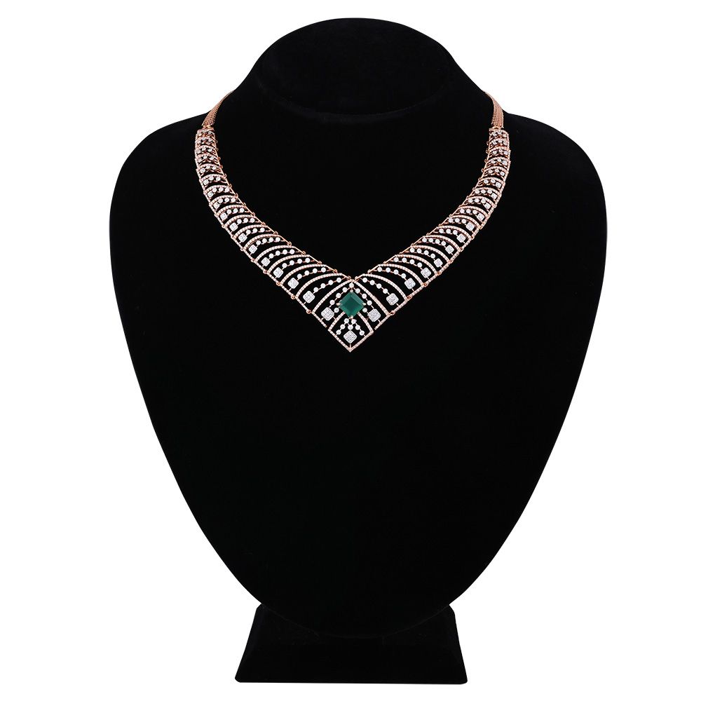 Radiant Elegance Diamond Short Necklace-Necklaces-OSN25A41-D424X1B