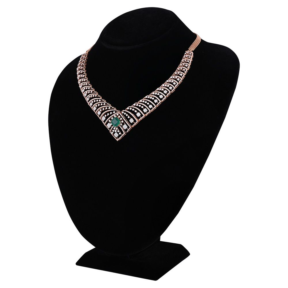 Radiant Elegance Diamond Short Necklace-Necklaces-OSN25A41-D424X1B