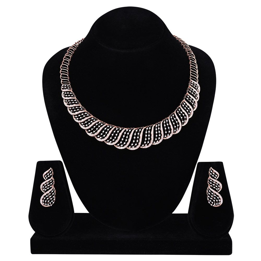 Eternal Sparkle Diamond Short Necklace Set-All Jewellery-ONS25A42-D400X0B