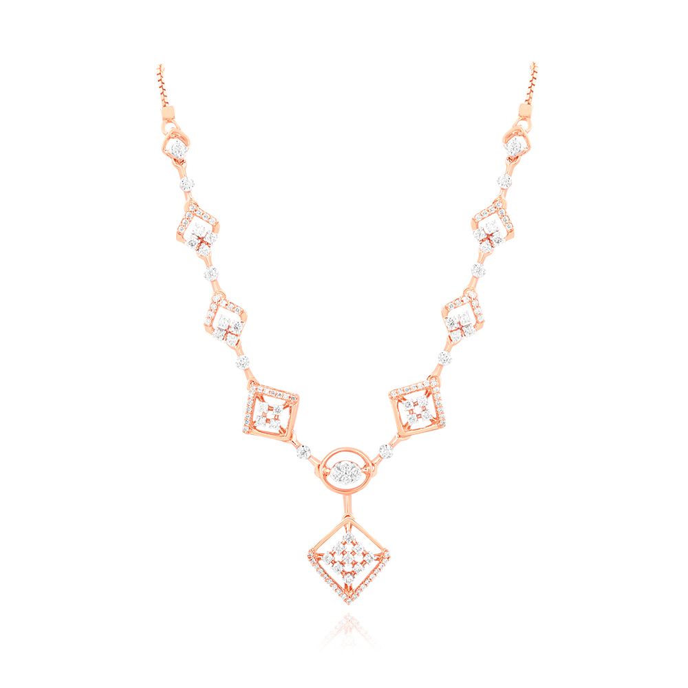 Refined Geometric Curve Necklace-Necklaces-OSN25A54-D400X1C