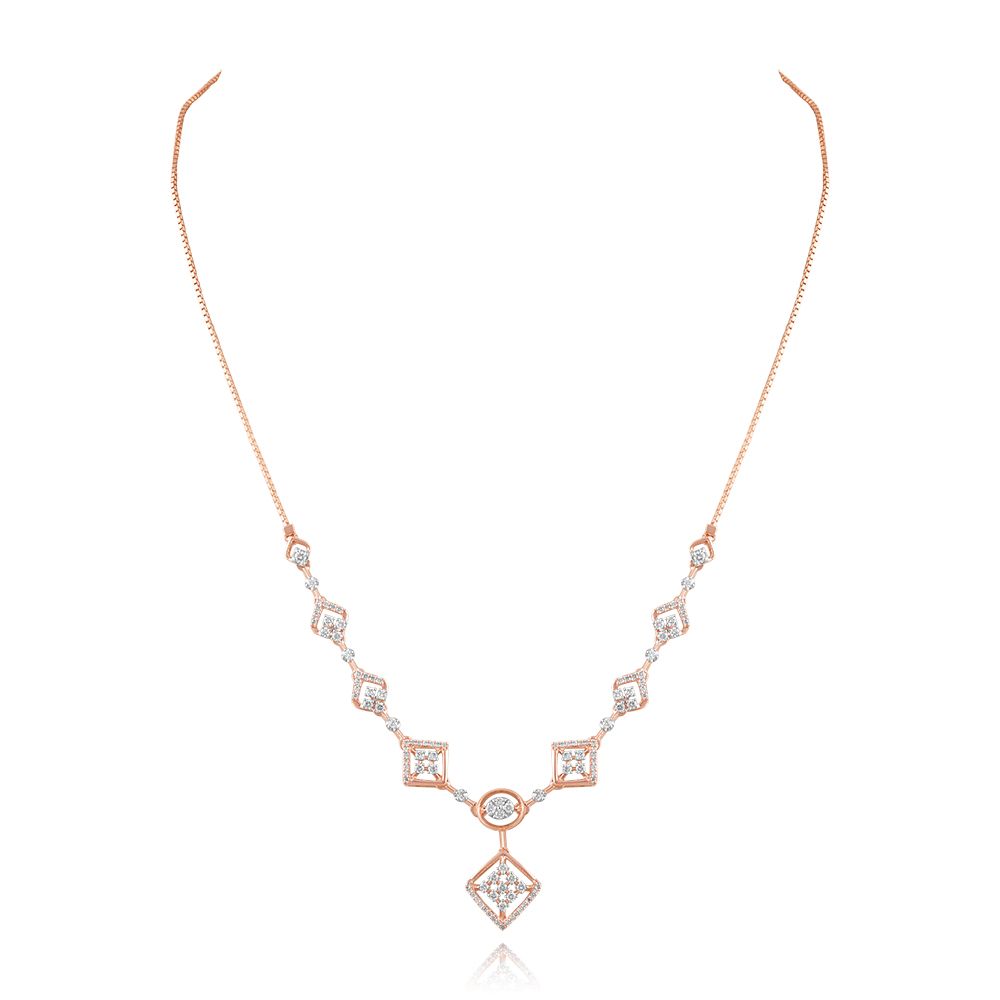 Refined Geometric Curve Necklace-Necklaces-OSN25A54-D400X1C