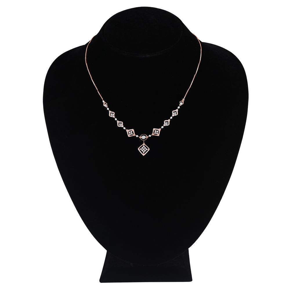 Refined Geometric Curve Necklace-Necklaces-OSN25A54-D400X1C