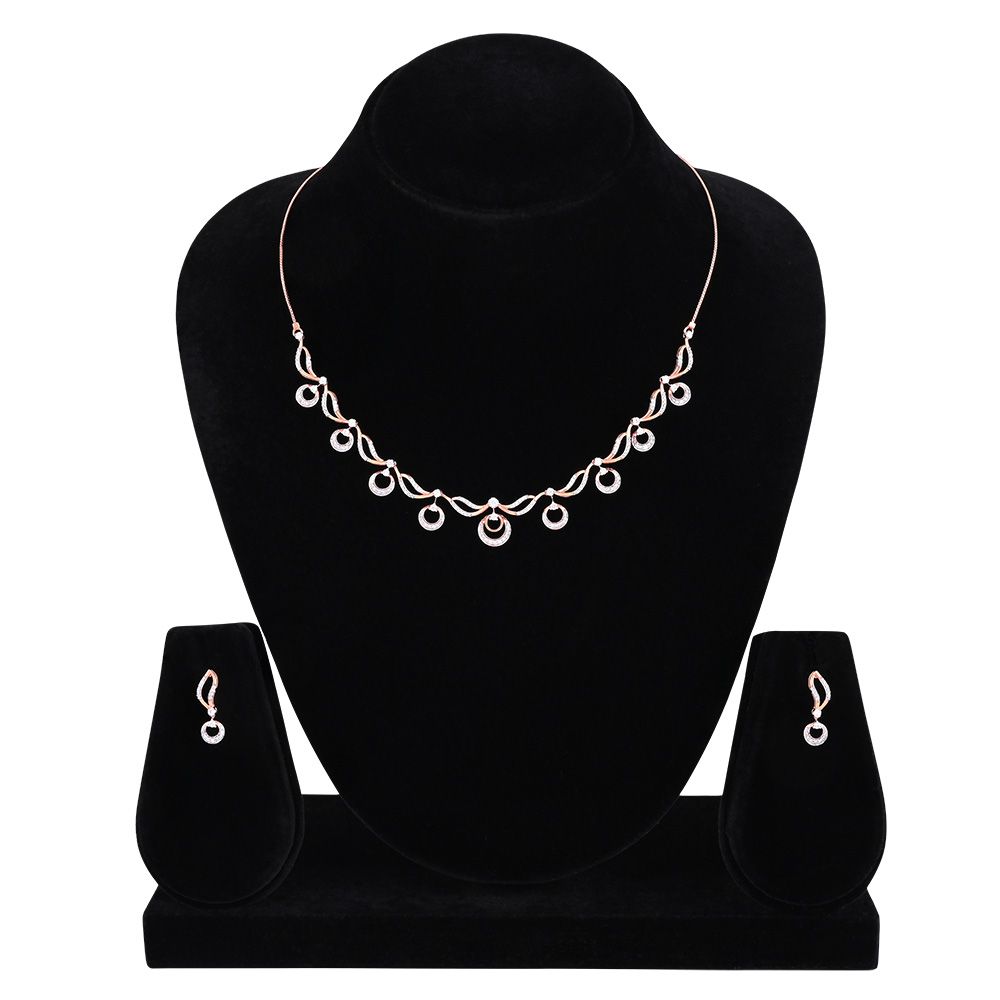 Linear Bar Diamond Necklace Set-All Jewellery-ONS25A56-D900X0C