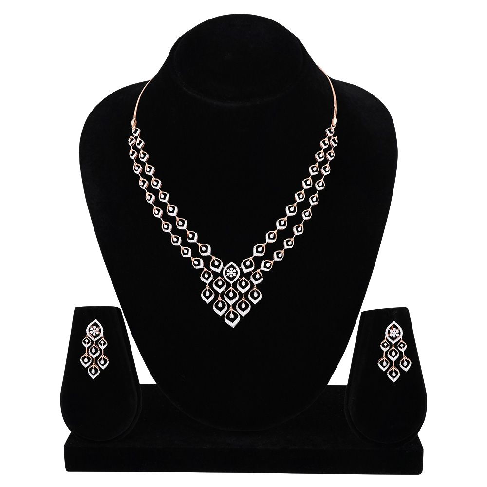 Regal and Timeless Diamond Necklace Set-All Jewellery-ONS25A59-D400X0B