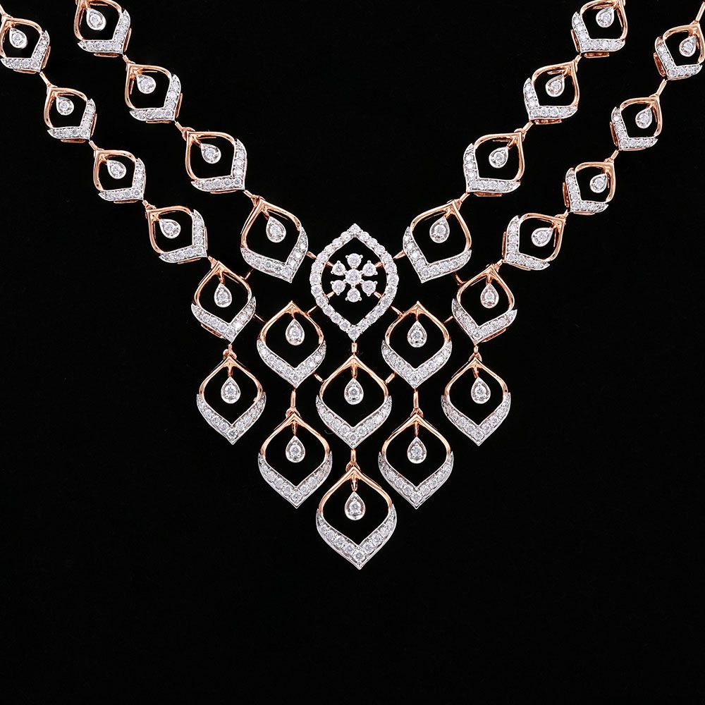 Regal and Timeless Diamond Necklace Set-All Jewellery-ONS25A59-D400X0B