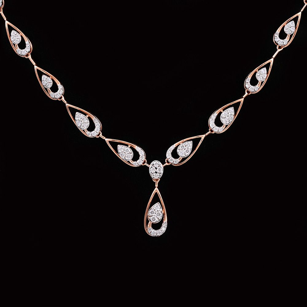 Diamond Grace Teardrop Necklace-Necklaces-OSN25A63-D400X1B