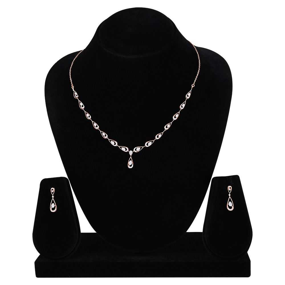 Diamond Grace Teardrop Necklace Set-All Jewellery-ONS25A63-D400X0B