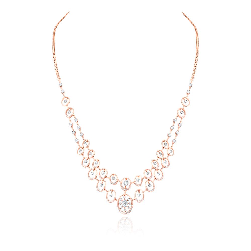 Radiant Flower Diamond Necklace-Necklaces-OSN25A64-D600X1B