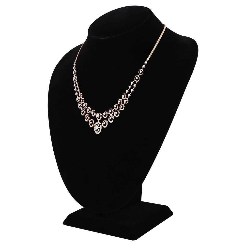 Radiant Flower Diamond Necklace Set-All Jewellery-ONS25A64-D600X0B
