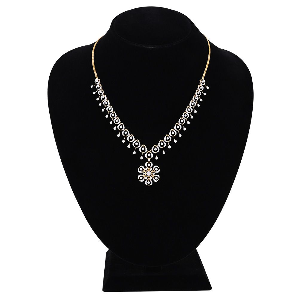 Diamond Floral Elegance Necklace Set-Diamond-ONS25A65-D600R0B