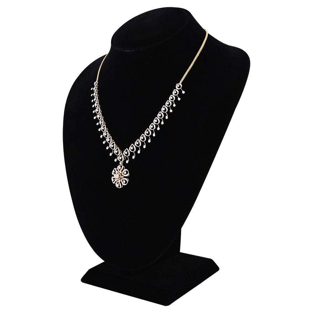 Diamond Floral Elegance Necklace Set-Diamond-ONS25A65-D600R0B