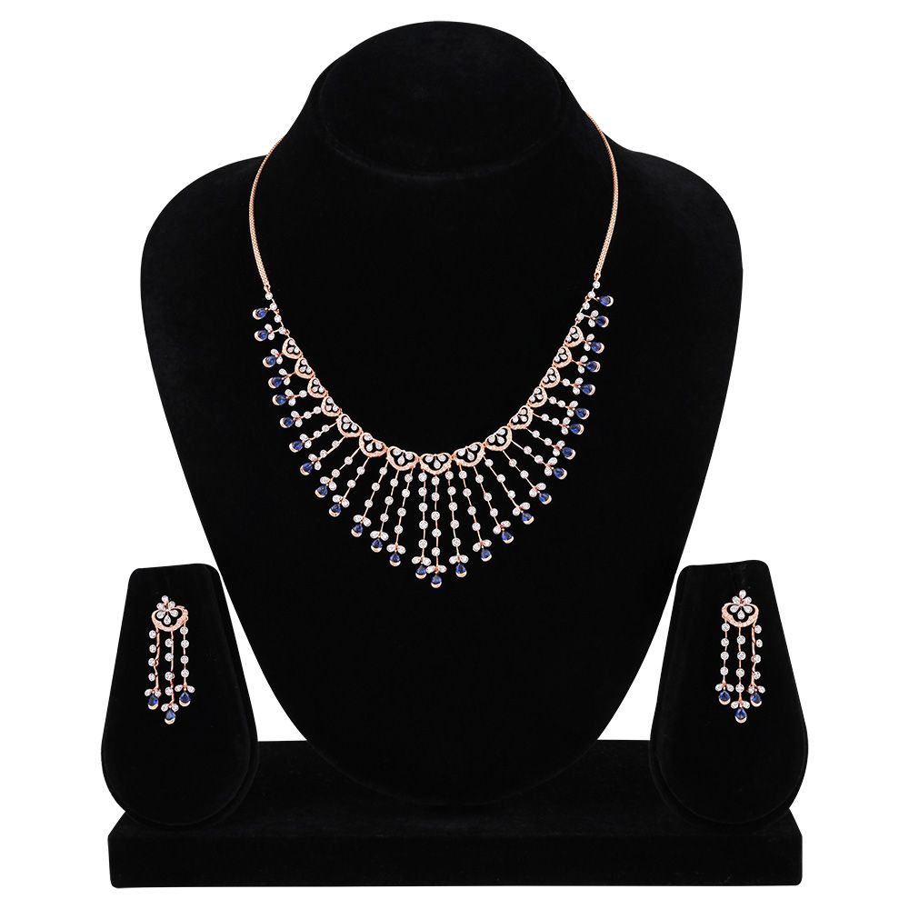 Elegant Charm Diamond Necklace Set-All Jewellery-ONS25A67-D435X0B