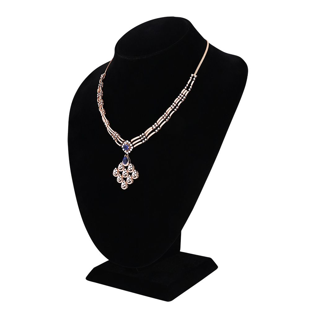 Diamond Floral Royal Necklace Set-All Jewellery-ONS25A68-D635X0B