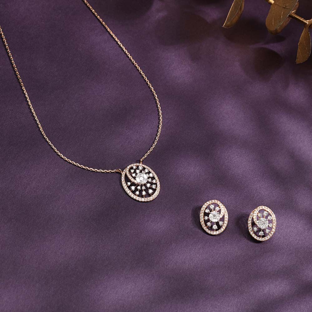 Lustrous Star Diamond Necklace Set-Necklaces-ONS25A70-D300X0B