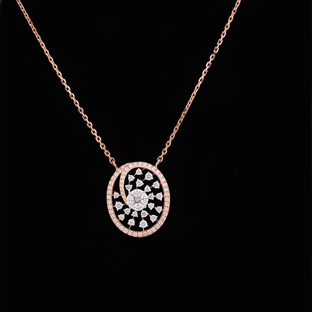 Lustrous Star Diamond Necklace-Necklaces-OSN25A70-D300X1B