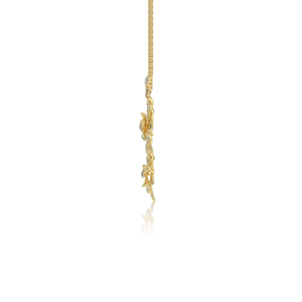 Floral Bloom 14Kt Yellow Gold Necklace-Necklaces-OSN26B27-D400R1C