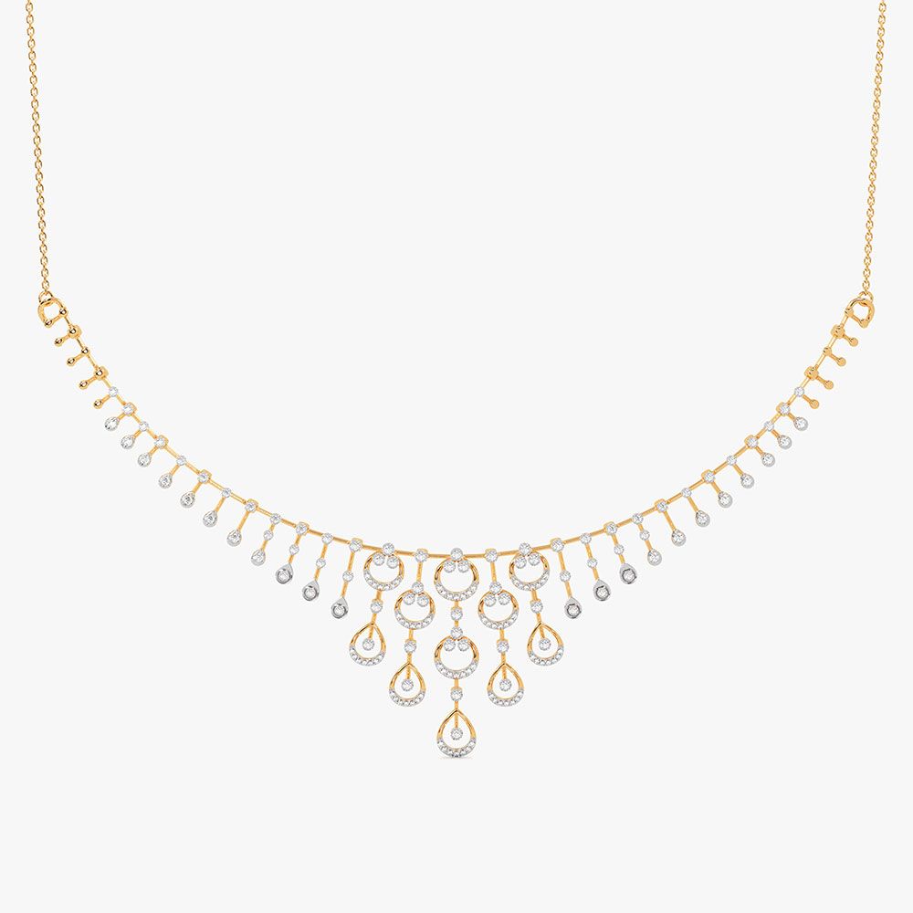 Radiant 14Kt Yellow Gold Diamond Necklace-Pendants-OSN26B38-D400R1C