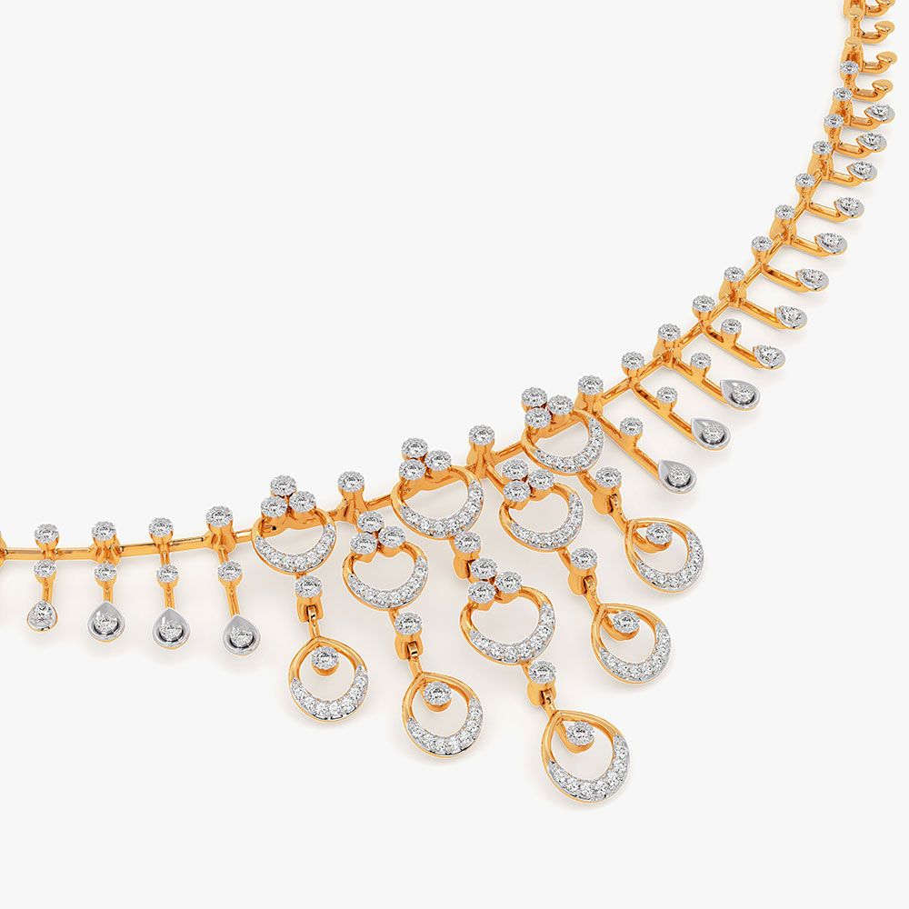 Radiant 14Kt Yellow Gold Diamond Necklace-Pendants-OSN26B38-D400R1C