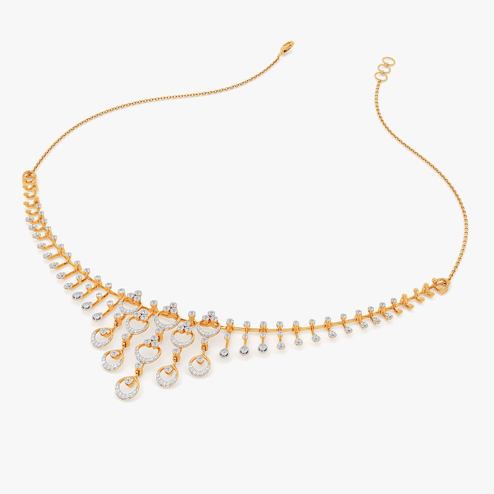 Radiant 14Kt Yellow Gold Diamond Necklace-Pendants-OSN26B38-D400R1C