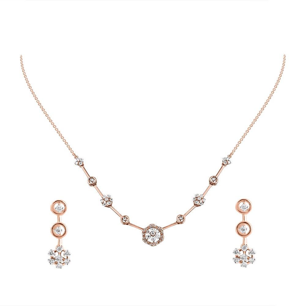 Stunning Diamond and Rose Gold Necklace Set-Necklace Sets-ONS24A20-D400X0C