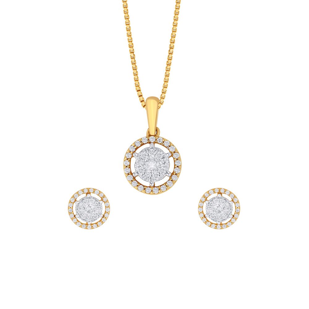Simple Circle Design Diamond Crown Star Jewellery Set-All Jewellery-OSP16084-M200R0B