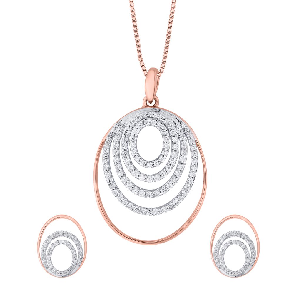 Minimal Harmony Diamond Pendant Set-Diamond-OSP16722-D300O0B