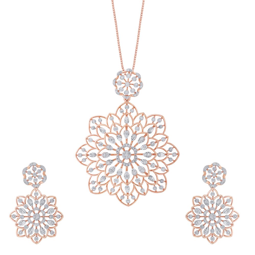 Buy Miracle Plate Floral Diamond Pendant Set OSP22047-D400X0C