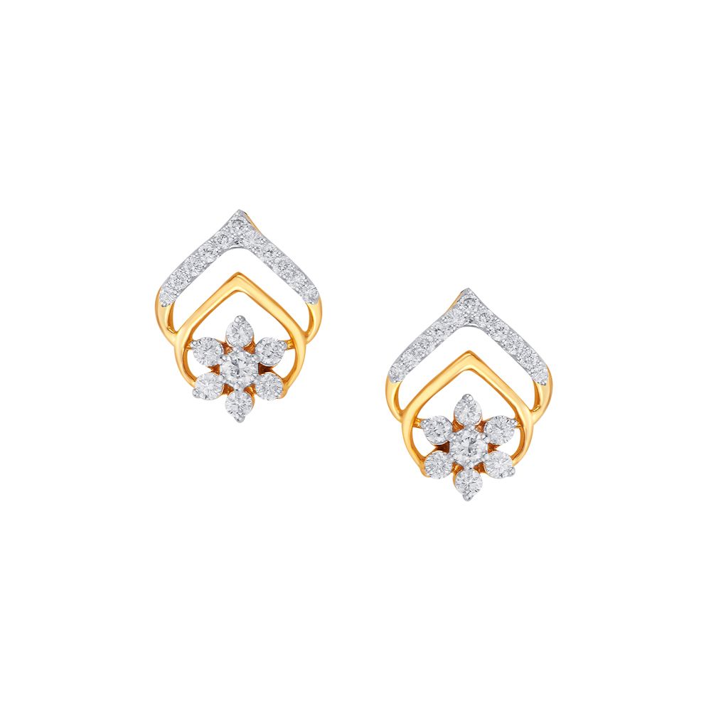 Glamorous 14KT Rose Gold and Diamond Earrings-Earrings-OTE17003-D400X0C
