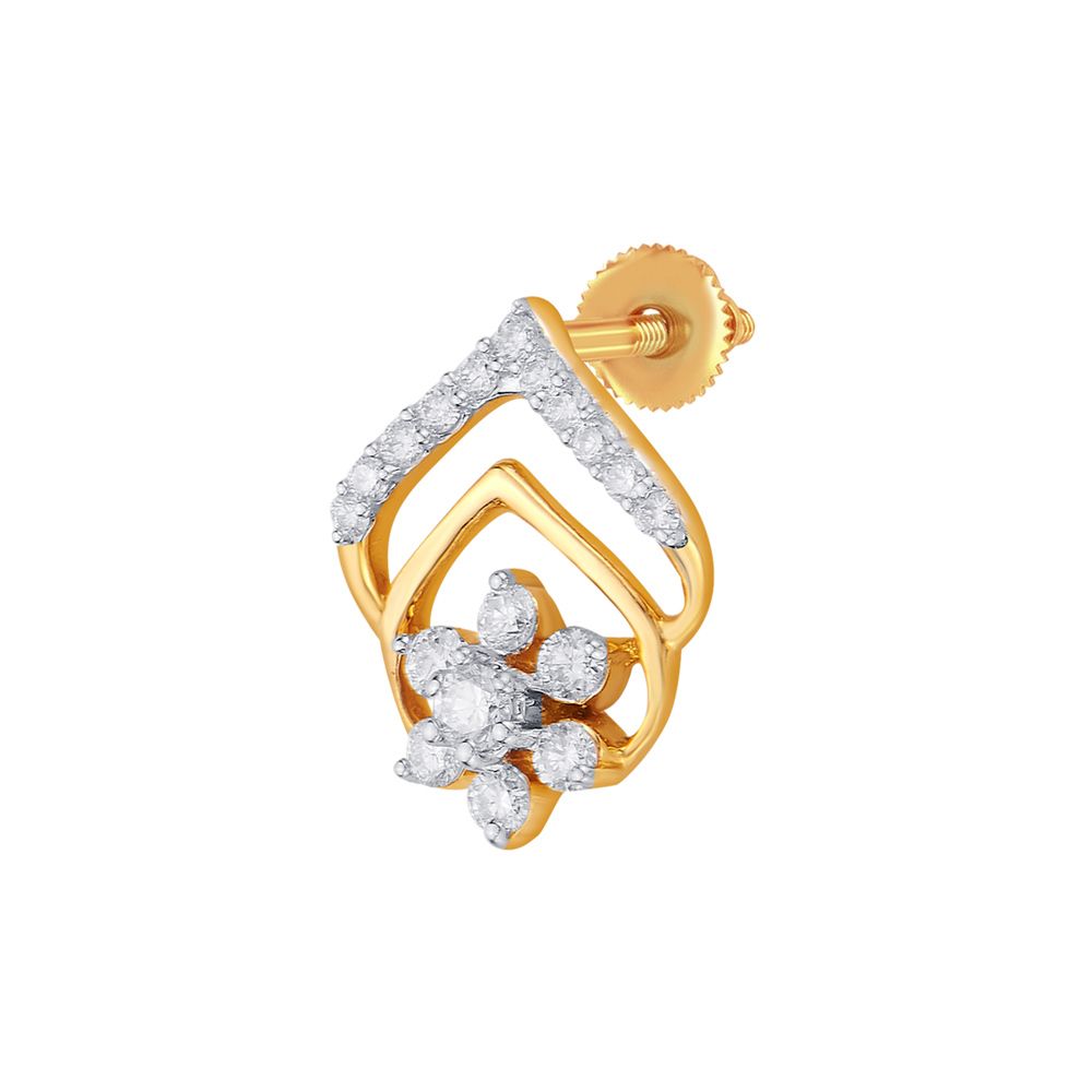 Glamorous 14KT Rose Gold and Diamond Earrings-Earrings-OTE17003-D400X0C