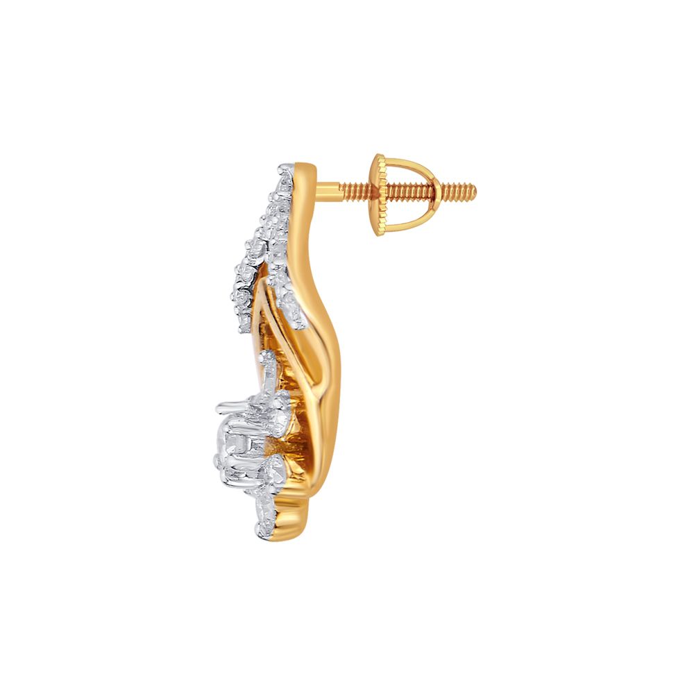 Glamorous 14KT Rose Gold and Diamond Earrings-Earrings-OTE17003-D400X0C