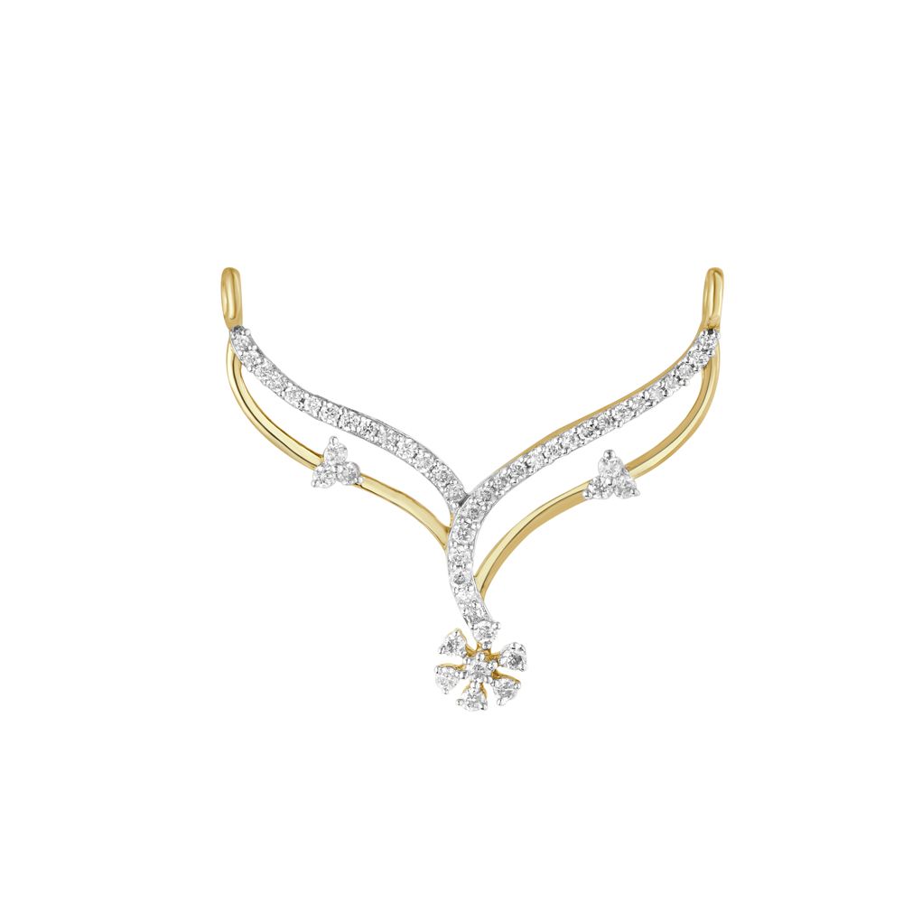 Gleaming 14KT Yellow Gold and Diamond Tanmaniya-All Jewellery-OTN19016-D400R0C