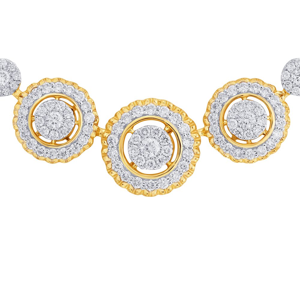 Filigree Crafted Diamond Tanmaniya in 18KT Yellow Gold-All Jewellery-OTN21002-D300R0B