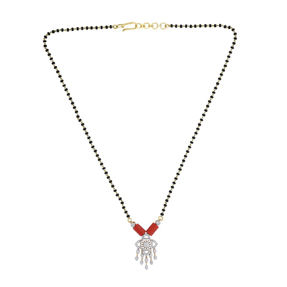 Coral and Diamond Gold Tanmaniya-All Jewellery-OTN21039-D409X3C