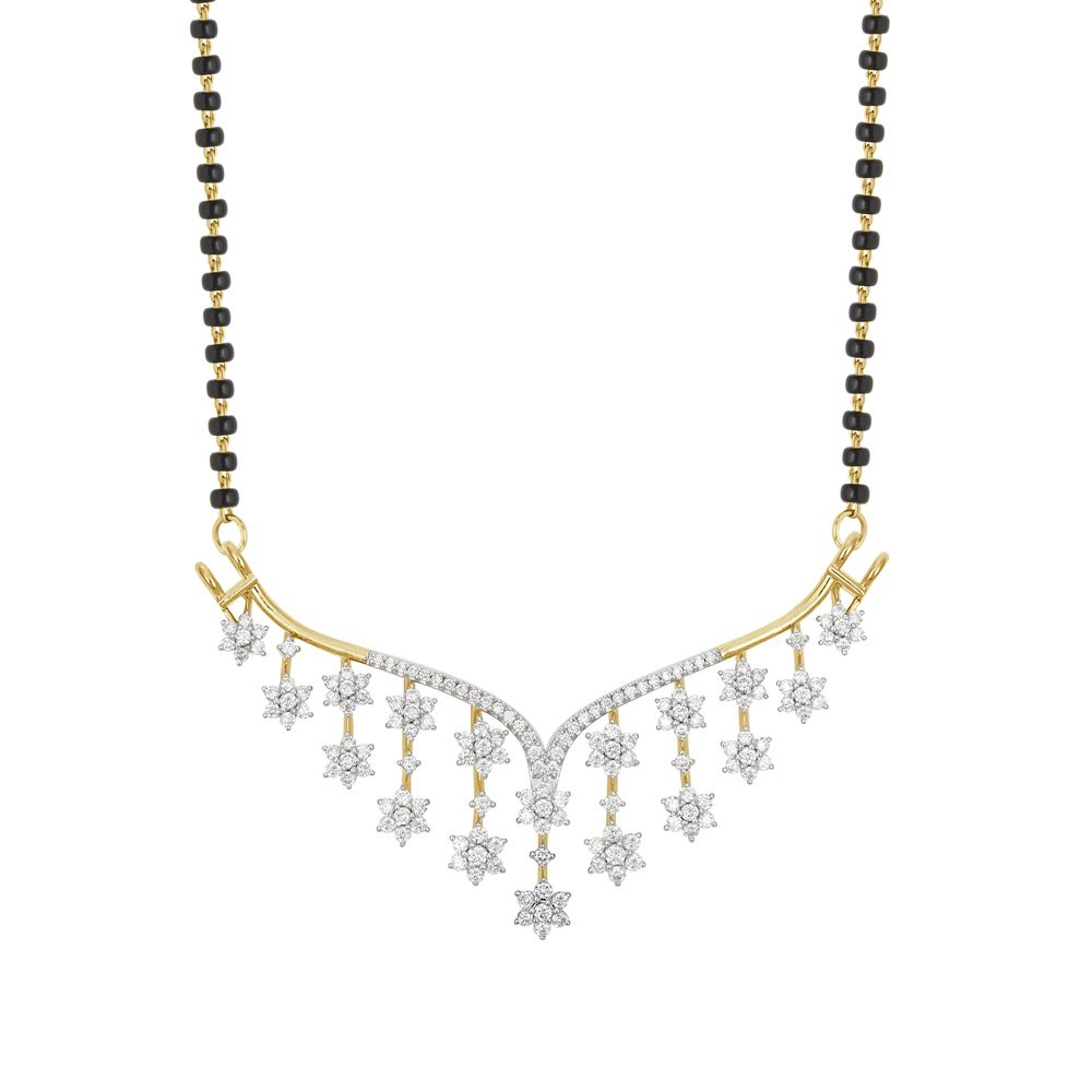 Stunning Yellow Gold Flower Drop Tanmaniya in 18KT-All Jewellery-OTN23013-D300R0B