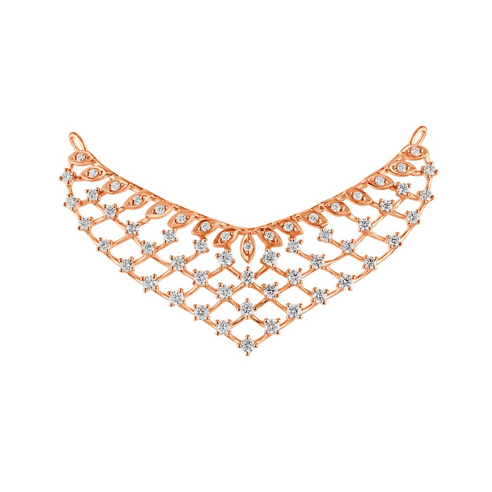 Checkered Design Rose Gold Tanmaniya-All Jewellery-OTN23U43-D300X0B
