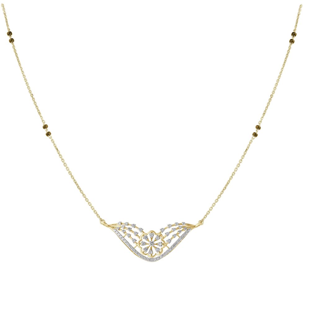Embellished Floral Yellow Gold Tanmaniya-Diamond-OTN23U52-D400R0B