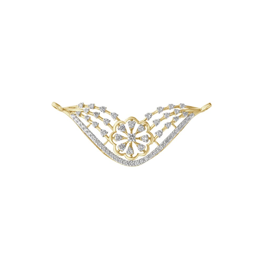 Embellished Floral Yellow Gold Tanmaniya-Diamond-OTN23U52-D400R0B