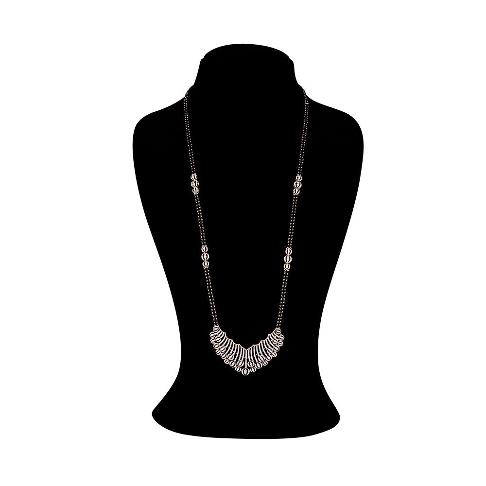 Ethereal 18Kt Rose Gold and Diamond Mangalsutra-All Jewellery-OTN23V02