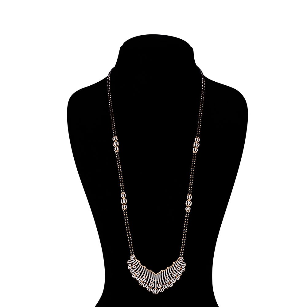 Ethereal 18Kt Rose Gold and Diamond Mangalsutra-All Jewellery-OTN23V02