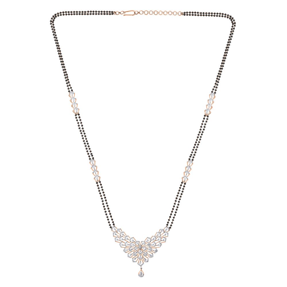 Glamorous 18Kt Rose Gold Mangalsutra With Diamonds-Diamond-OTN23V04-D400XKB